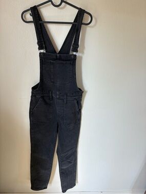 Madewell Skinny Denim Overalls Lunar Wash Black Jeans Bib Dungarees Small